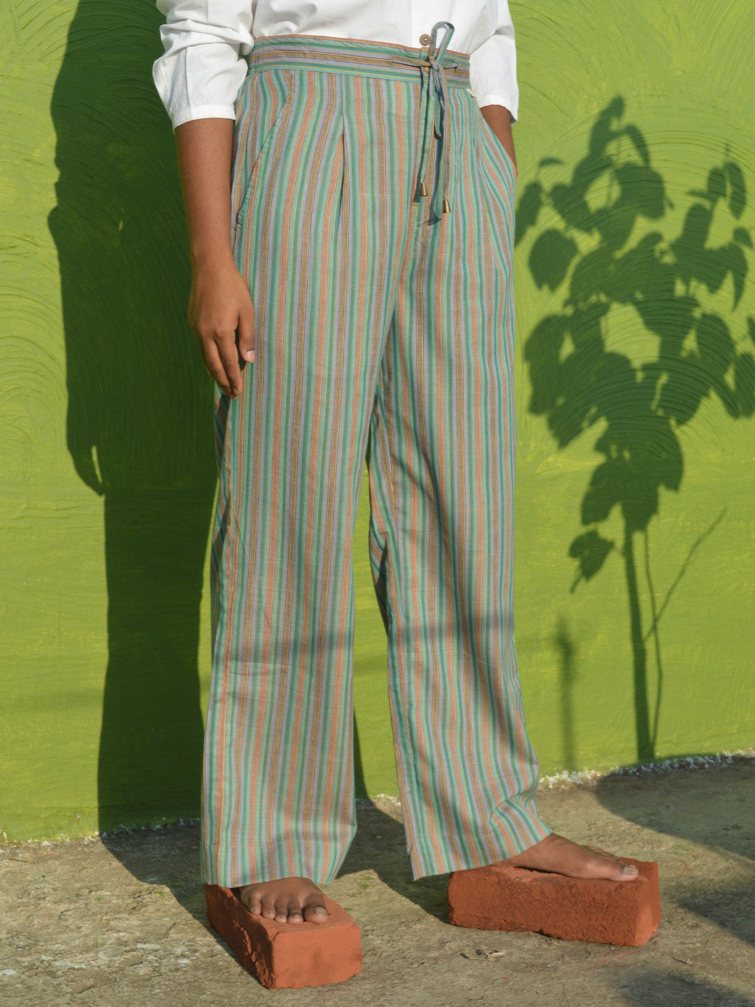 Handloom straight pant