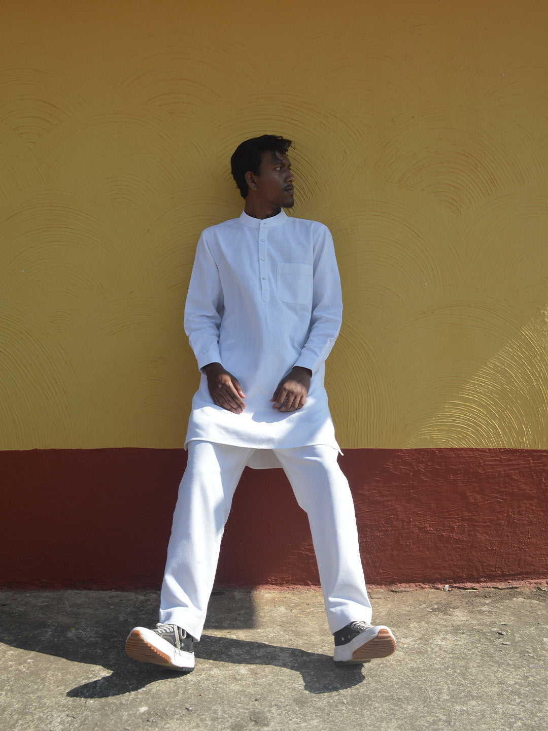 White Kurta Payjama Co-ord set