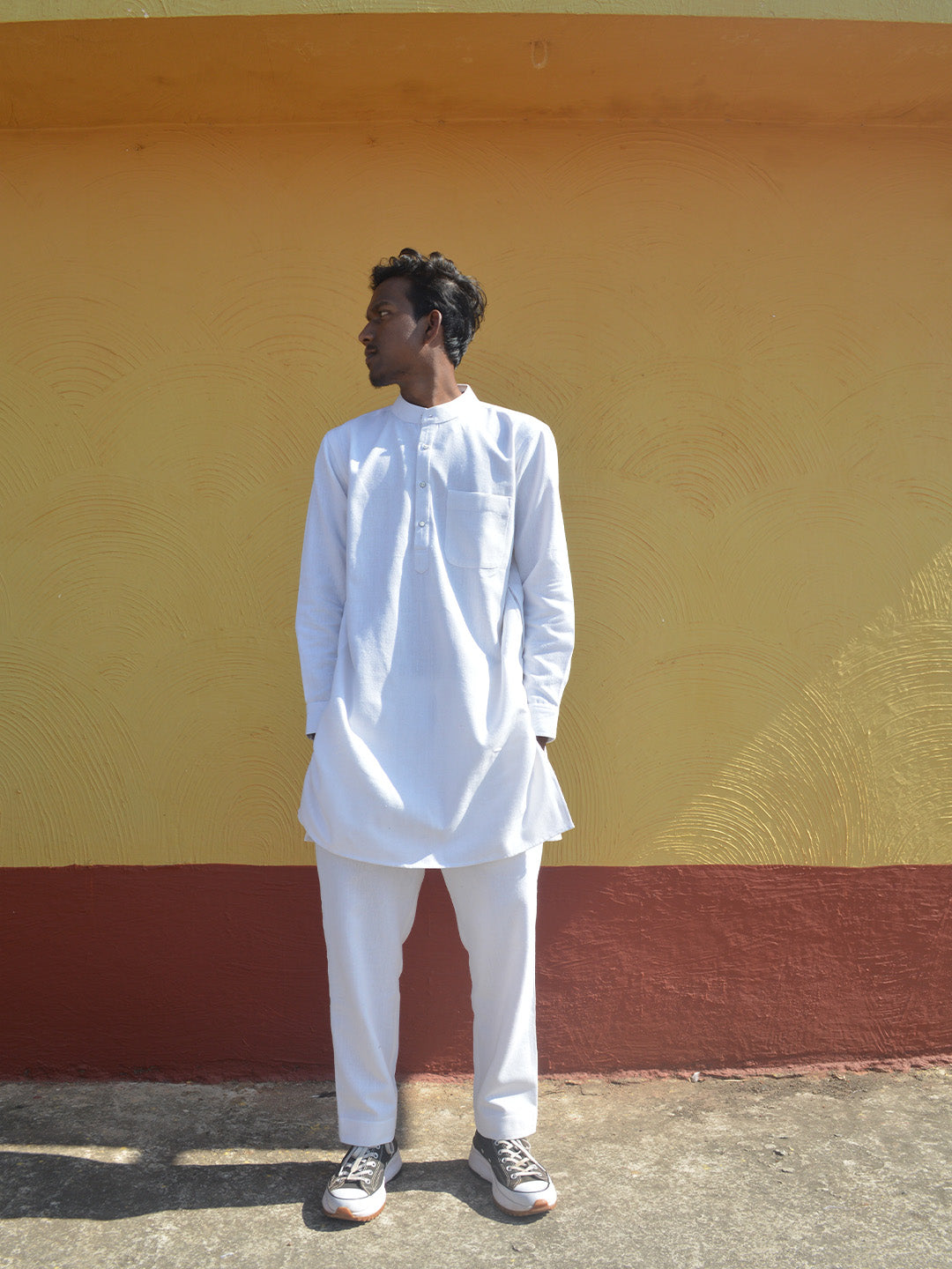 White Kurta Payjama Co-ord set