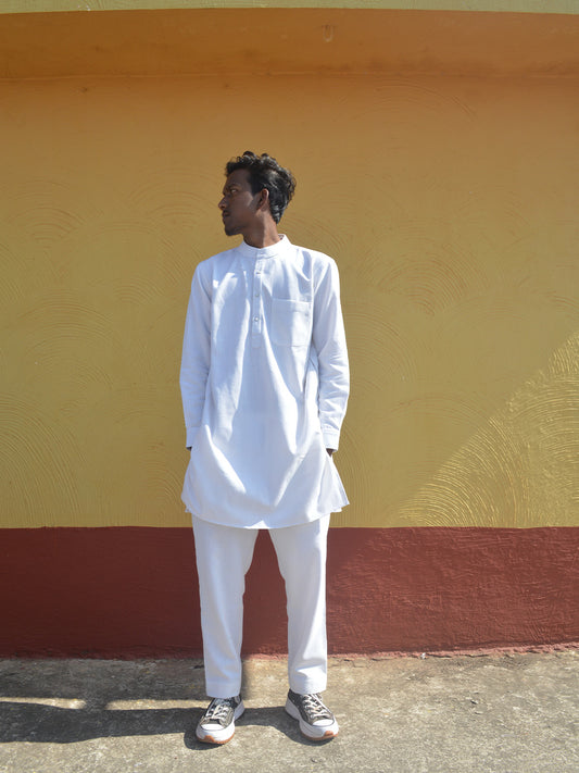 White Kurta Payjama Co-ord set