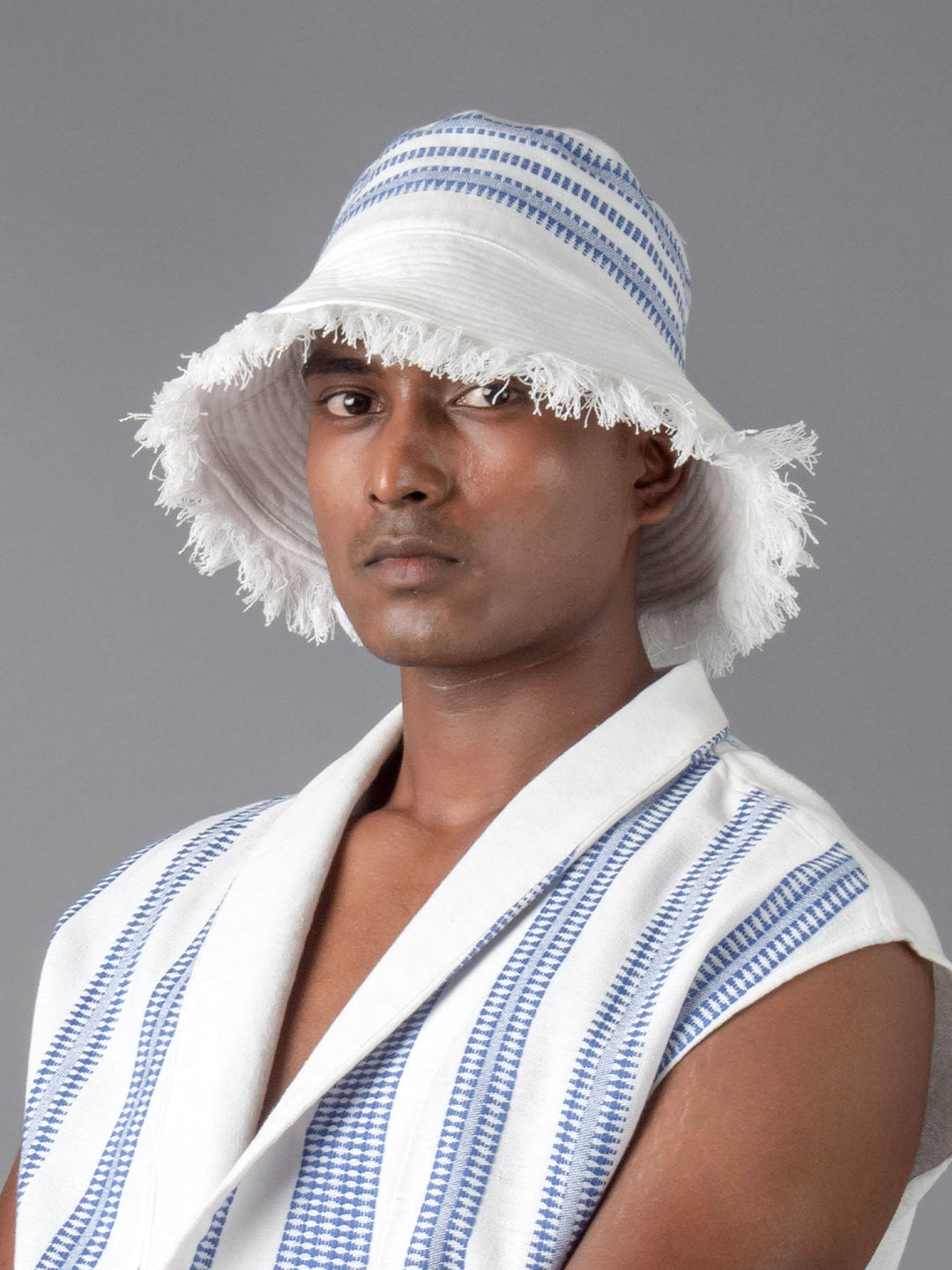 Blue bucket cap