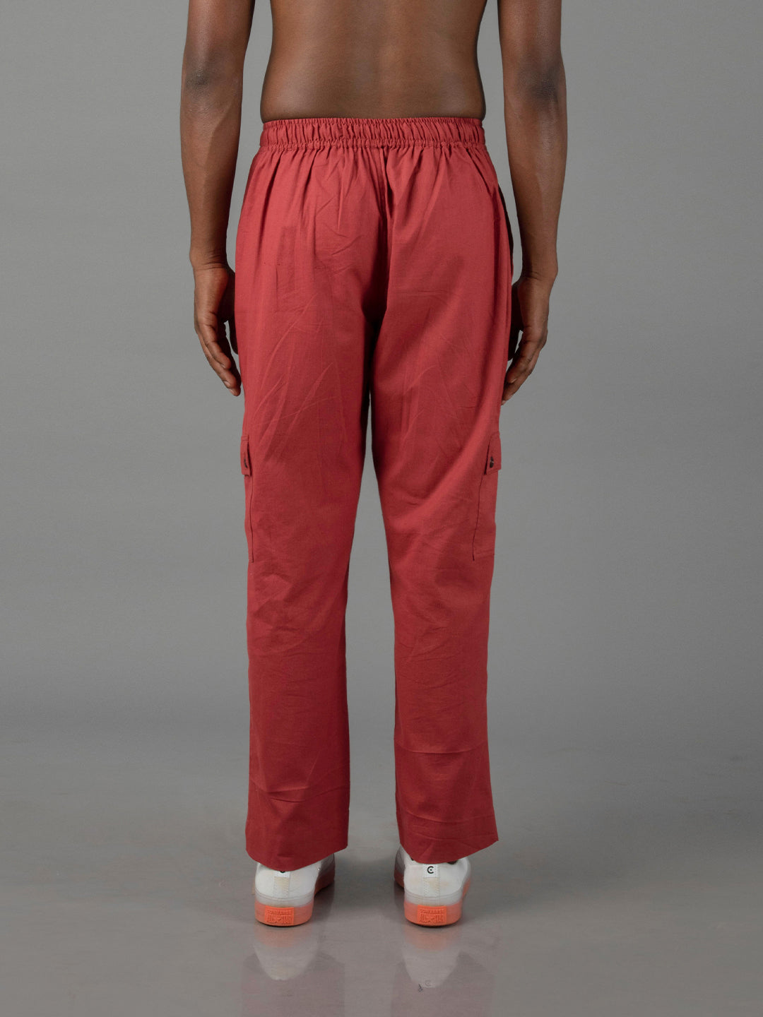 Jharkhand Handloom Textile Unisex Maroon Wide Leg Pant