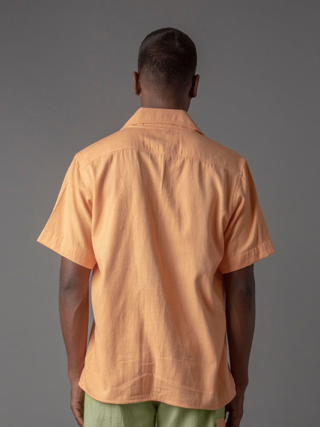 Handloom cotton Unisex camp collar shirt