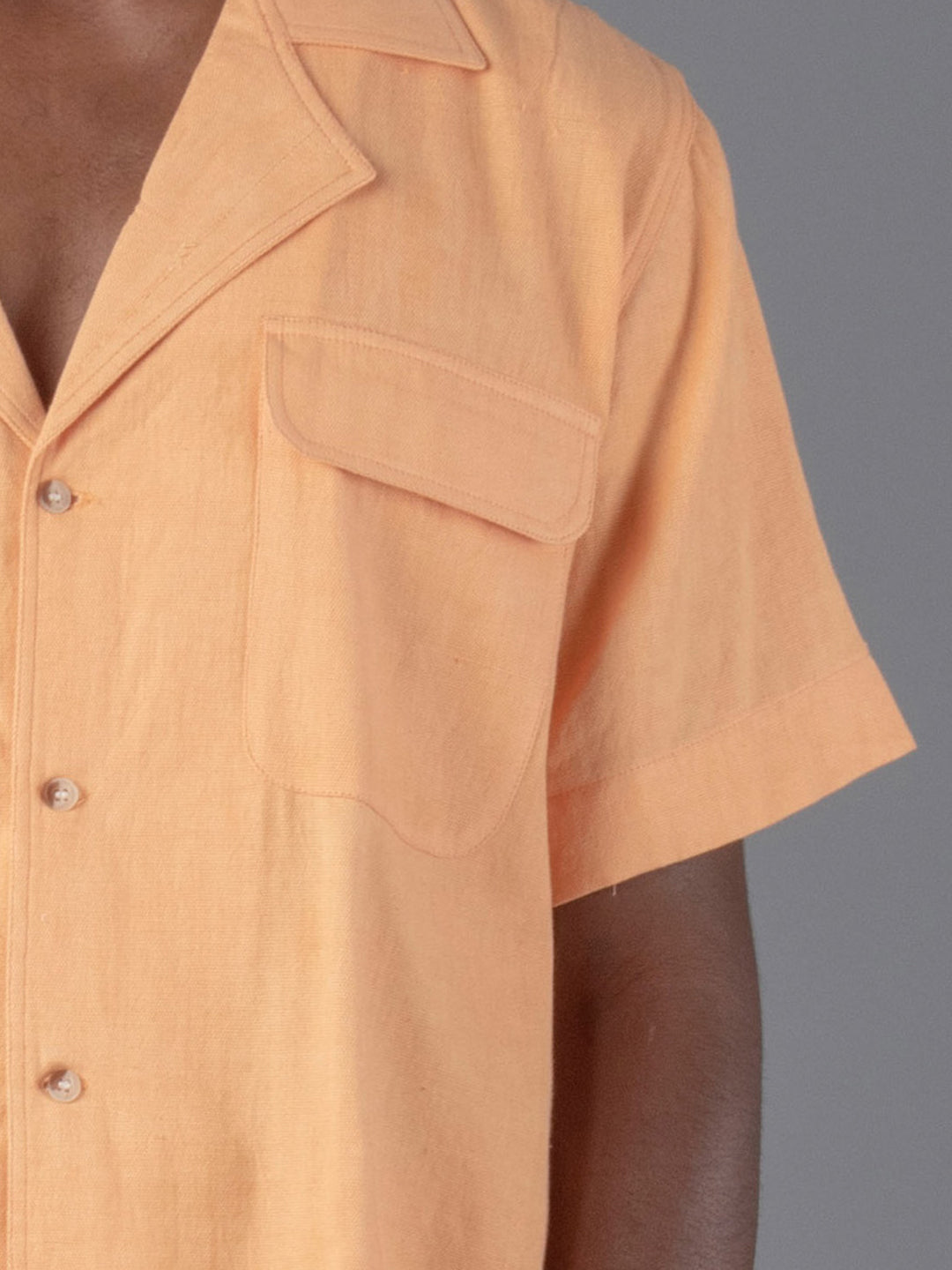 Handloom cotton Unisex camp collar shirt