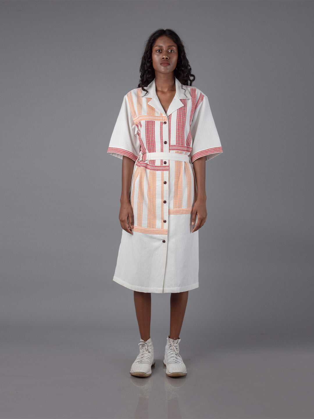 Women Camp Collar Shirt Dress