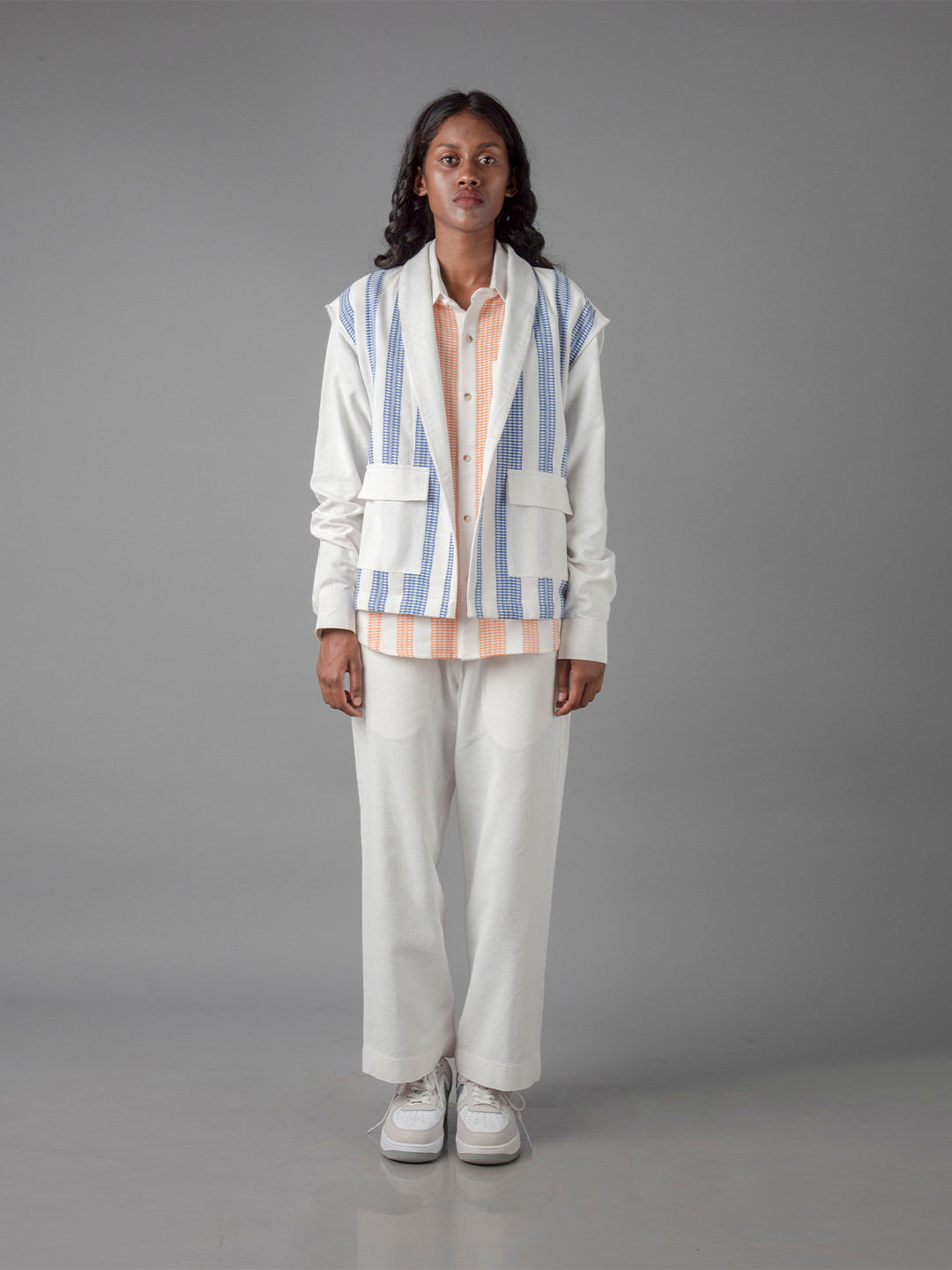 Women kukhna shirt sleeveless shrug pant