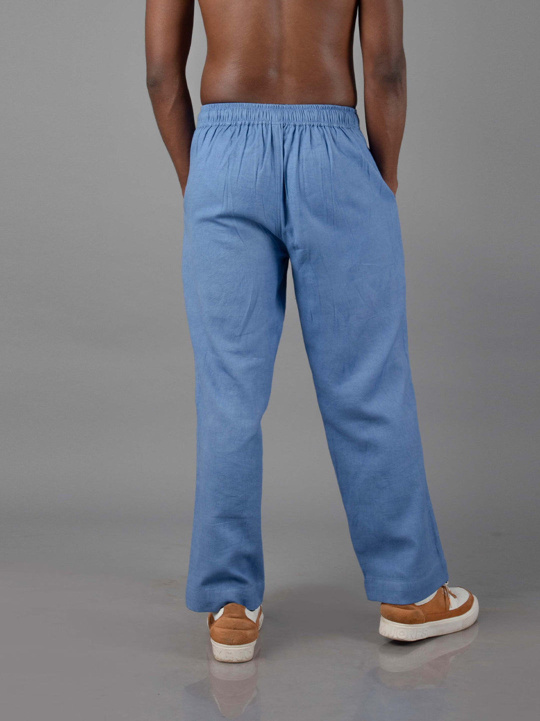 Jharkhand Handloom Textile Unisex Blue Wide Leg Pant