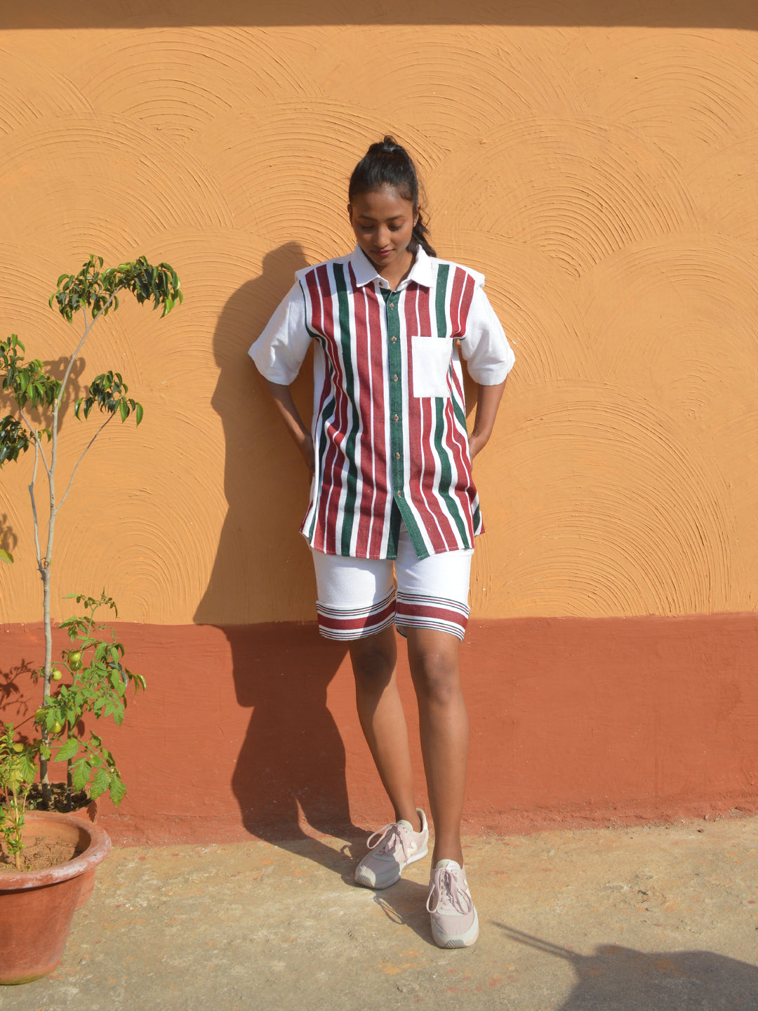 Biru Unisex Oversized Half Shirt & Shorts