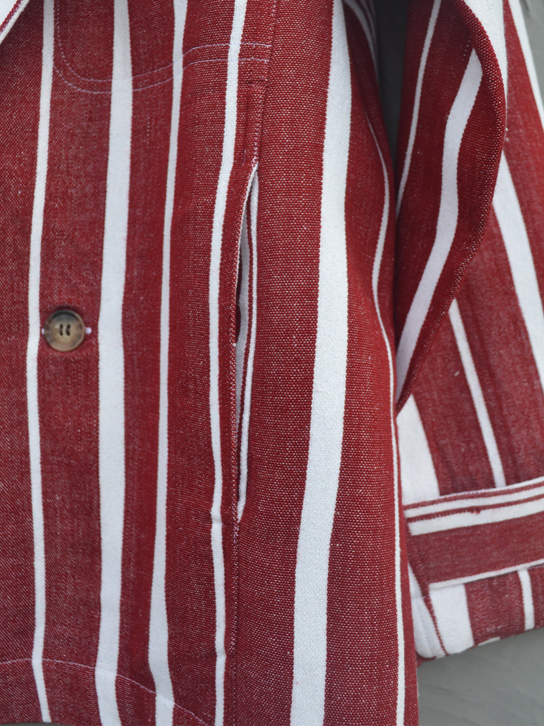 Johargram Handwoven Biru Striped Blazer