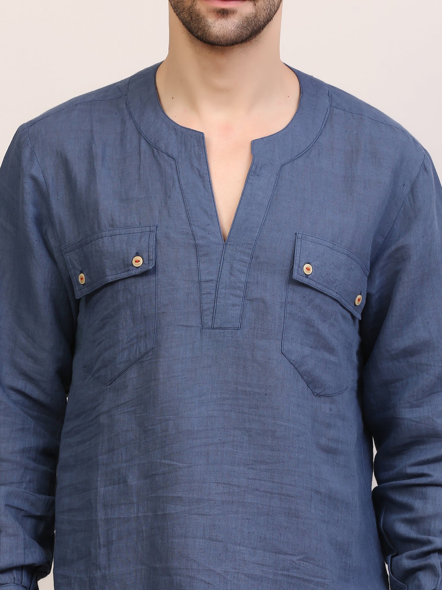 Blue Tuibasa Men linen Shirt