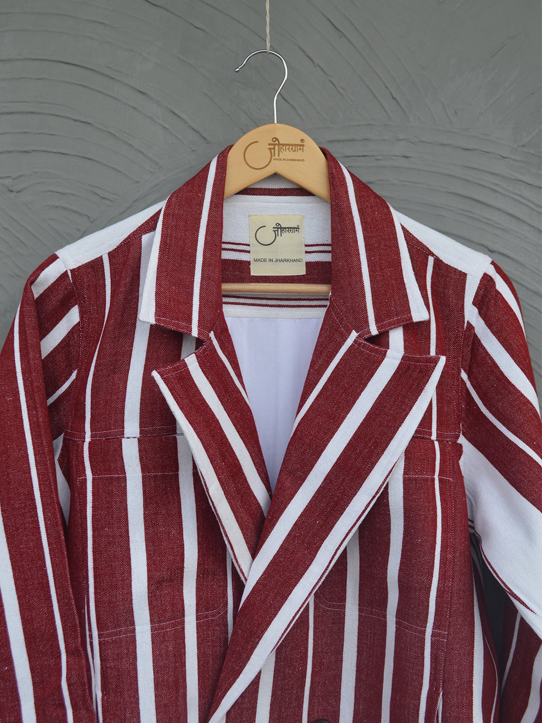 Johargram Handwoven Biru Striped Blazer