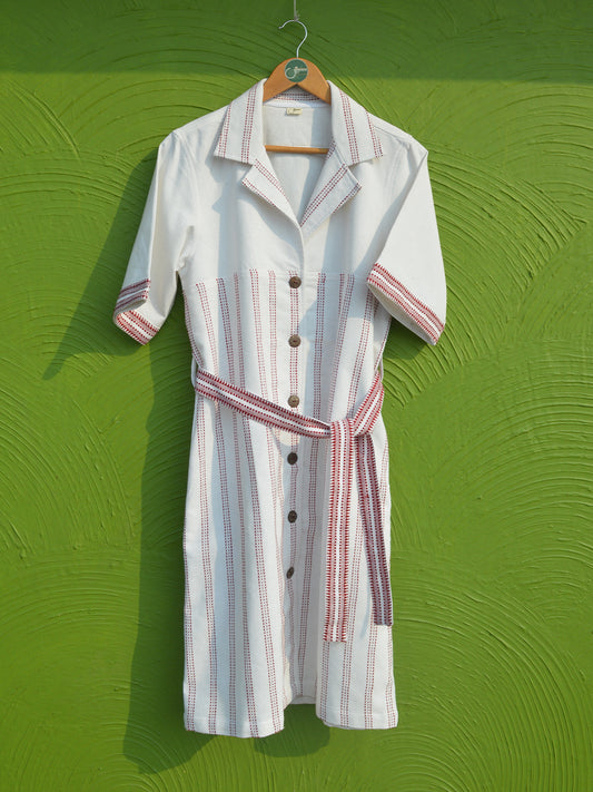 Camp collar shirt dress