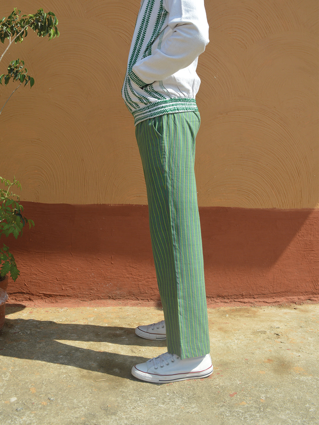 Striped Cotton Unisex Trousers